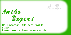 aniko mageri business card